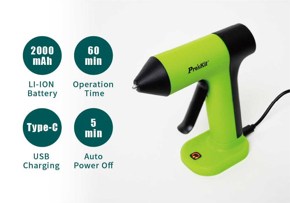 Pro'sKit GK-366U 2000mAh battery and 60 minute runtime