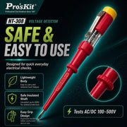 Pro'sKit NT-308 100V~500V AC Test Pen Voltage Test Pen – Quick & Safe Detection from 100V to 500V Proskit